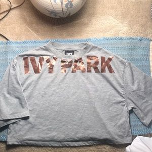 Grey cropped Ivy Park Short Sleeve